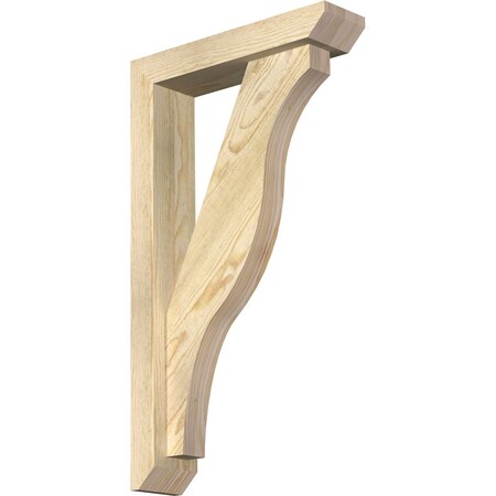 Ekena Millwork Funston Slat Rough Sawn Bracket w/ Offset Brace, Douglas Fir, 4"W x 16"D x 28"H BKT0402X16X28FST06RDF